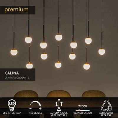Lucide CALINA - Lámpara colgante - LED Regul. - 12x7,7W 2700K - Negro | Premium